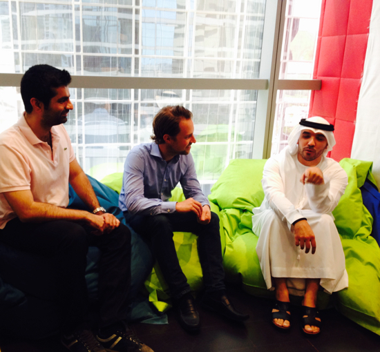 Khalid AlAmeri with Careem co-founders (from left to middle): Mudassir Sheikha and Magnus Olsson